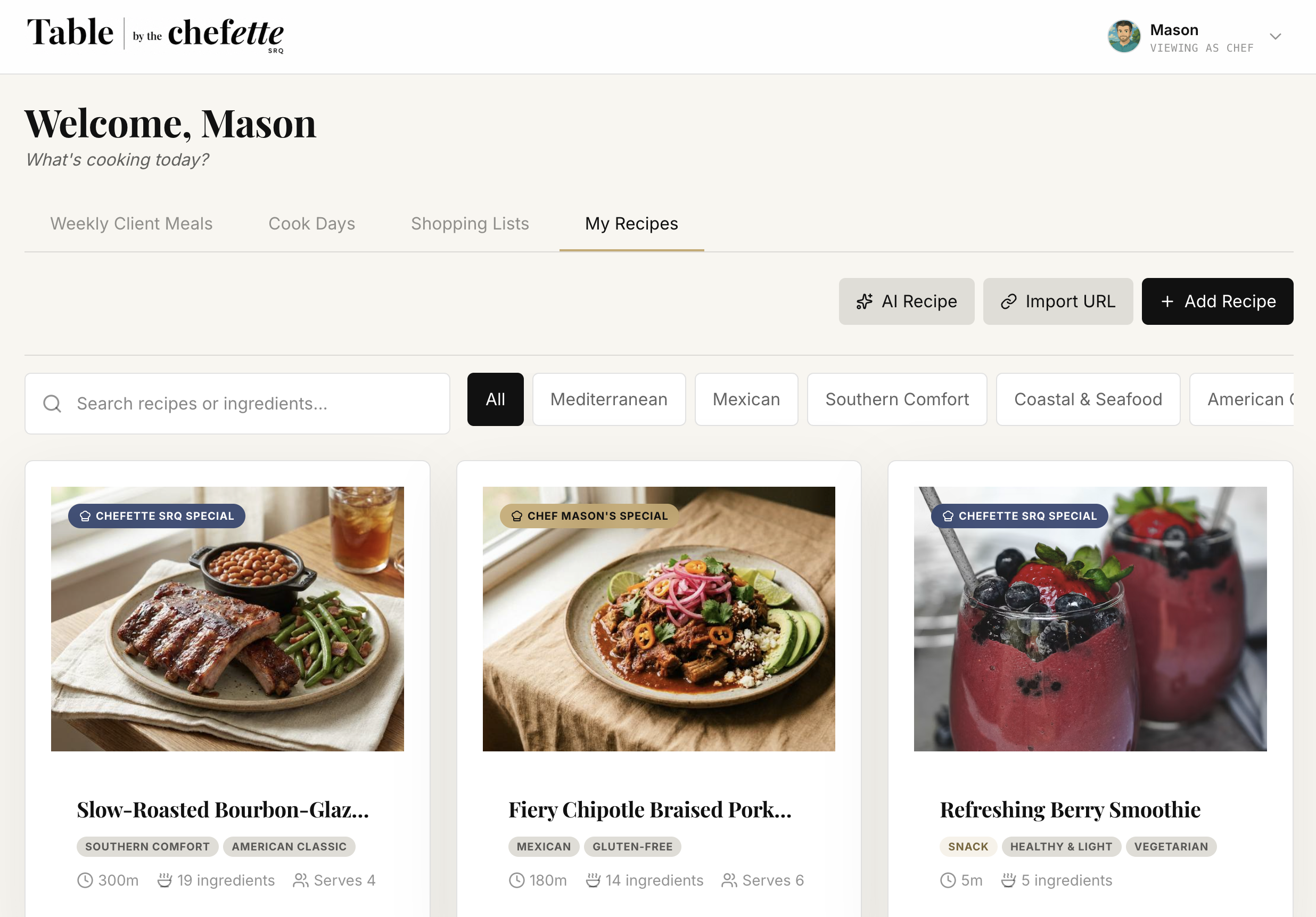 Centerpiece Progressive Web App for The Chefette SRQ